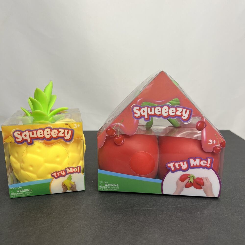 Cherry And Pineapple Squeeezy Squishy Combo Bundle Sunny Days Just Released